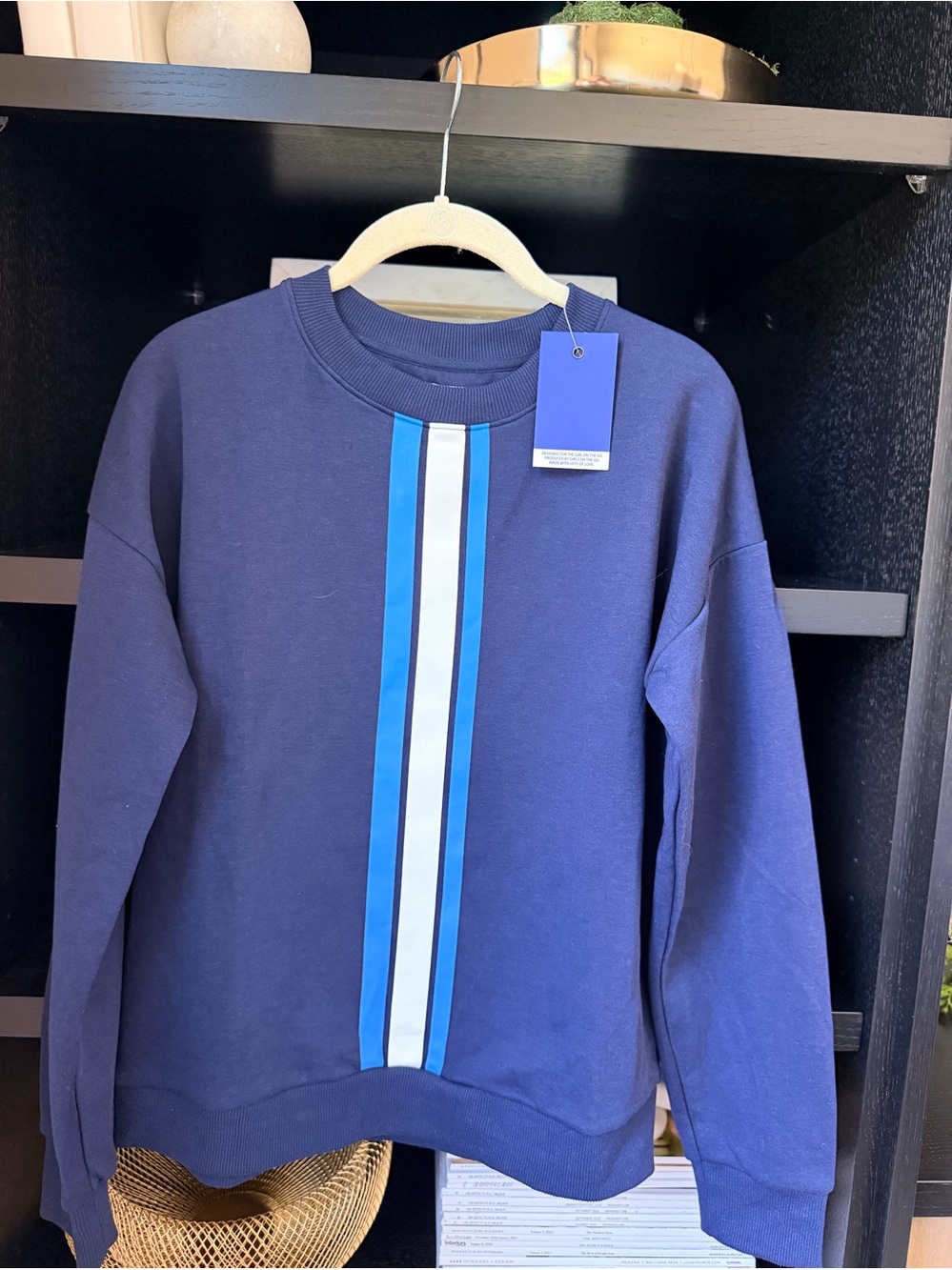 Addison Bay Navy Crewneck Sweatshirt Size Small NWT